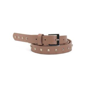MARTINA MORI blush Made In Italy Leather Stud Embellished Belt